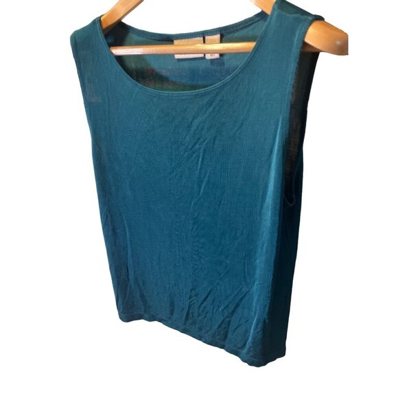 Chico's Travelers Teal Green Sleeveless Boat Neck Top - Picture 3 of 8